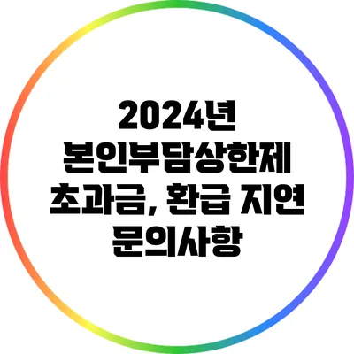 2024년 본인부담상한제 초과금, 환급 지연 문의사항