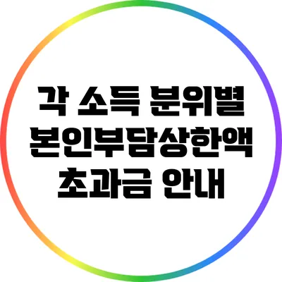 각 소득 분위별 본인부담상한액 초과금 안내