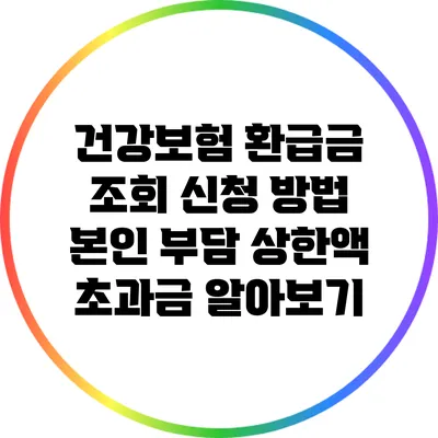 건강보험 환급금 조회 신청 방법 본인 부담 상한액 초과금 알아보기