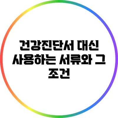건강진단서 대신 사용하는 서류와 그 조건