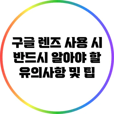 구글 렌즈 사용 시 반드시 알아야 할 유의사항 및 팁