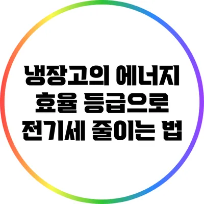 냉장고의 에너지 효율 등급으로 전기세 줄이는 법