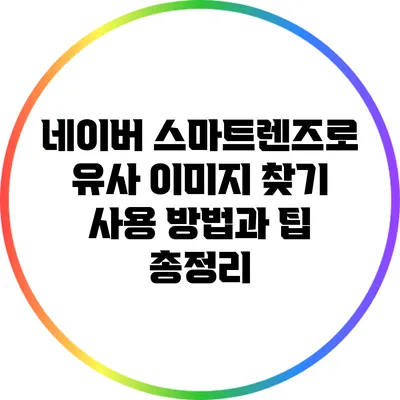 네이버 스마트렌즈로 유사 이미지 찾기: 사용 방법과 팁 총정리