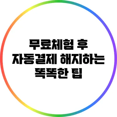 무료체험 후 자동결제 해지하는 똑똑한 팁
