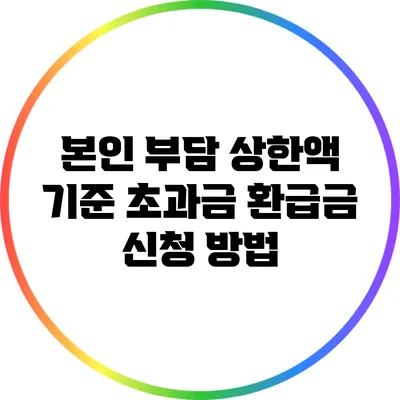 본인 부담 상한액 기준 초과금 환급금 신청 방법