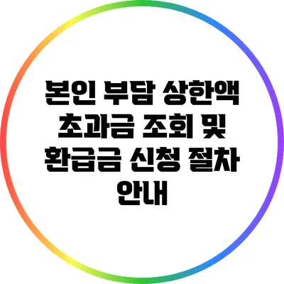본인 부담 상한액 초과금 조회 및 환급금 신청 절차 안내