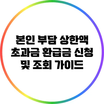 본인 부담 상한액 초과금 환급금 신청 및 조회 가이드
