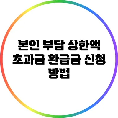 본인 부담 상한액 초과금 환급금 신청 방법