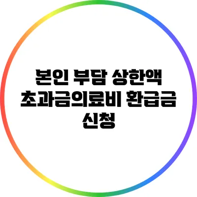 본인 부담 상한액 초과금의료비 환급금 신청