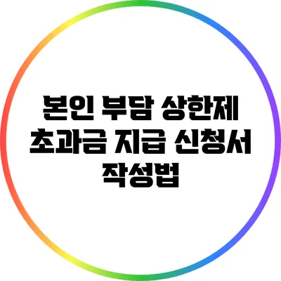 본인 부담 상한제 초과금 지급 신청서 작성법