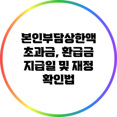 본인부담상한액 초과금, 환급금 지급일 및 재정 확인법