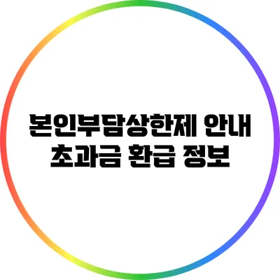 본인부담상한제 안내: 초과금 환급 정보