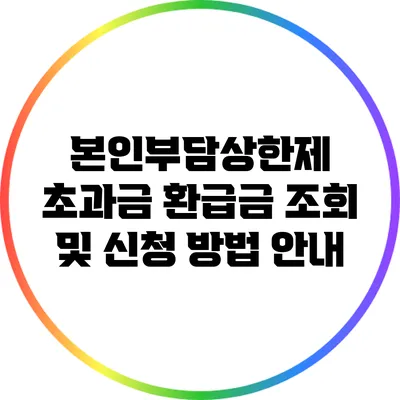 본인부담상한제 초과금 환급금 조회 및 신청 방법 안내