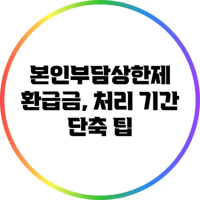 본인부담상한제 환급금, 처리 기간 단축 팁