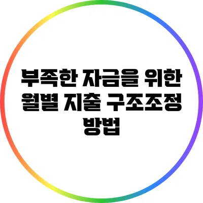 부족한 자금을 위한 월별 지출 구조조정 방법