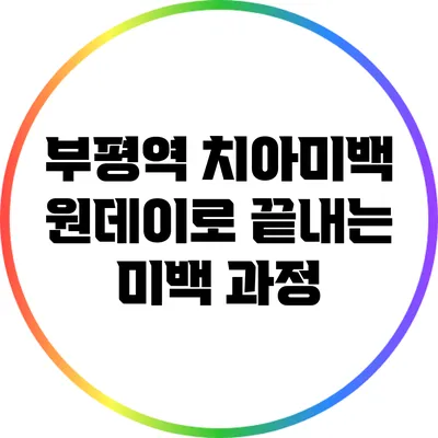 부평역 치아미백: 원데이로 끝내는 미백 과정