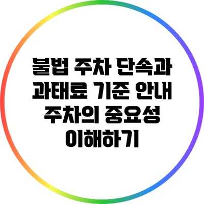 불법 주차 단속과 과태료 기준 안내: 주차의 중요성 이해하기