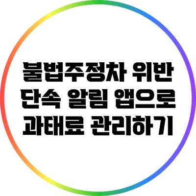 불법주정차 위반 단속 알림 앱으로 과태료 관리하기