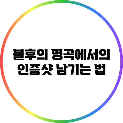 불후의 명곡에서의 인증샷 남기는 법