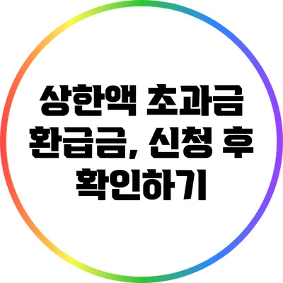 상한액 초과금 환급금, 신청 후 확인하기
