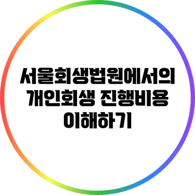 서울회생법원에서의 개인회생 진행비용 이해하기