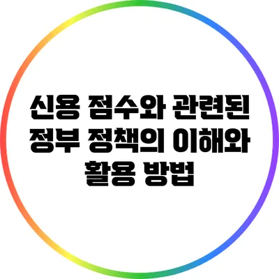 신용 점수와 관련된 정부 정책의 이해와 활용 방법