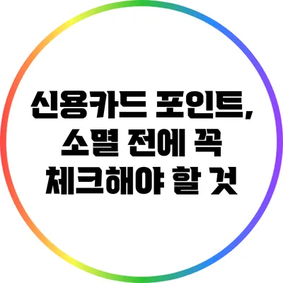 신용카드 포인트, 소멸 전에 꼭 체크해야 할 것