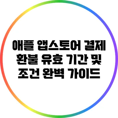 애플 앱스토어 결제 환불 유효 기간 및 조건 완벽 가이드