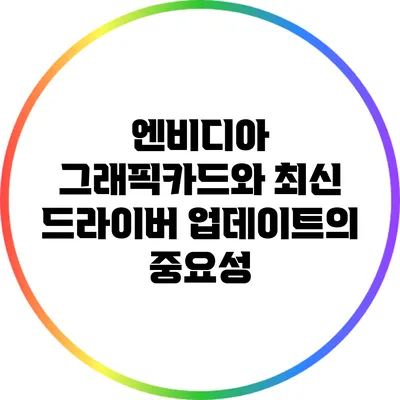 엔비디아 그래픽카드와 최신 드라이버 업데이트의 중요성