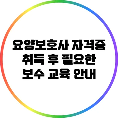 요양보호사 자격증 취득 후 필요한 보수 교육 안내