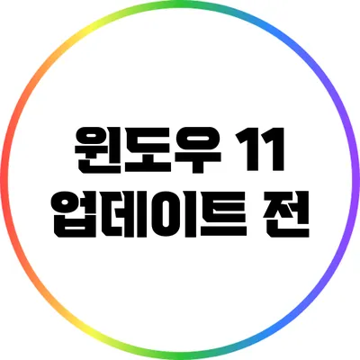 윈도우 11 업데이트 전