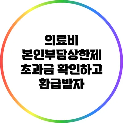의료비 본인부담상한제 초과금 확인하고 환급받자