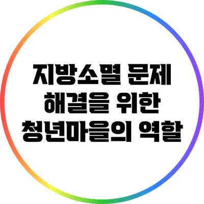 지방소멸 문제 해결을 위한 청년마을의 역할