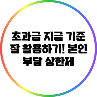초과금 지급 기준 잘 활용하기! 본인 부담 상한제