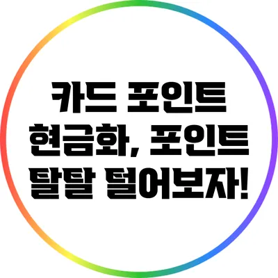 카드 포인트 현금화, 포인트 탈탈 털어보자!