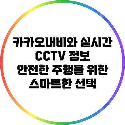 카카오내비와 실시간 CCTV 정보: 안전한 주행을 위한 스마트한 선택