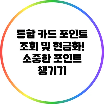 통합 카드 포인트 조회 및 현금화! 소중한 포인트 챙기기