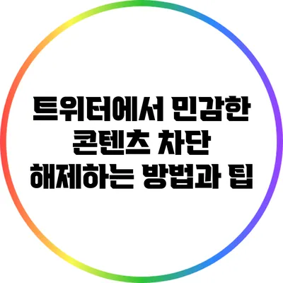 트위터에서 민감한 콘텐츠 차단 해제하는 방법과 팁