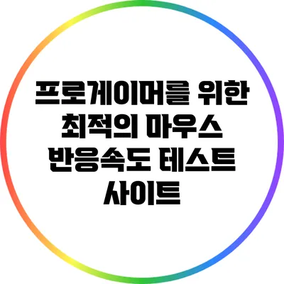 프로게이머를 위한 최적의 마우스 반응속도 테스트 사이트