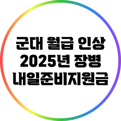 군대 월급 인상 2025년 장병 내일준비지원금