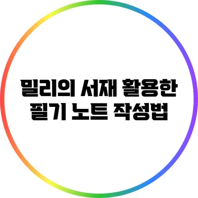 밀리의 서재 활용한 필기 노트 작성법