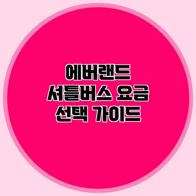 에버랜드 셔틀버스 요금 선택 가이드