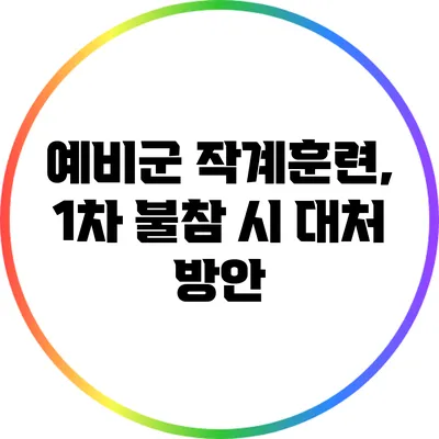 예비군 작계훈련, 1차 불참 시 대처 방안