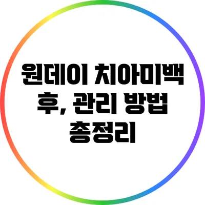 원데이 치아미백 후, 관리 방법 총정리
