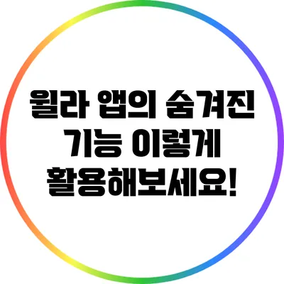 윌라 앱의 숨겨진 기능: 이렇게 활용해보세요!