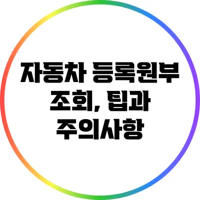 자동차 등록원부 조회, 팁과 주의사항