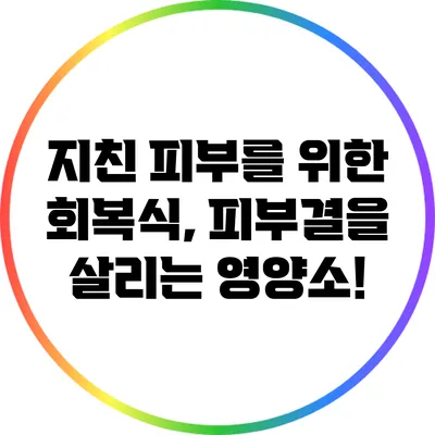 지친 피부를 위한 회복식, 피부결을 살리는 영양소!