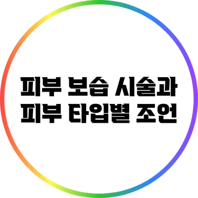 피부 보습 시술과 피부 타입별 조언