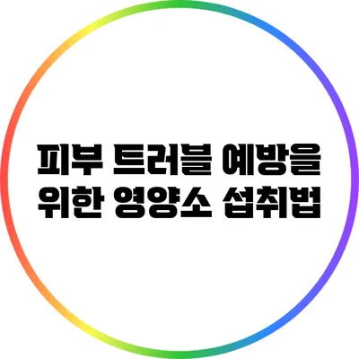 피부 트러블 예방을 위한 영양소 섭취법