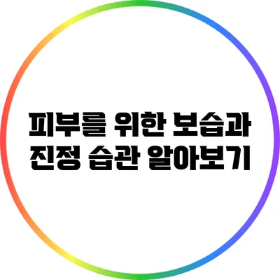 피부를 위한 보습과 진정 습관 알아보기
